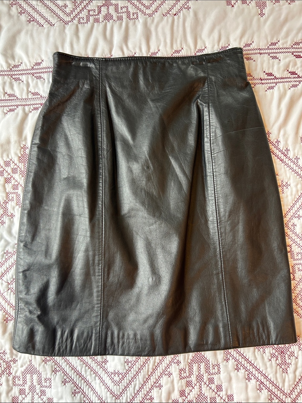 Wilsons Leather Vintage Black  Leather Pencil Skirt